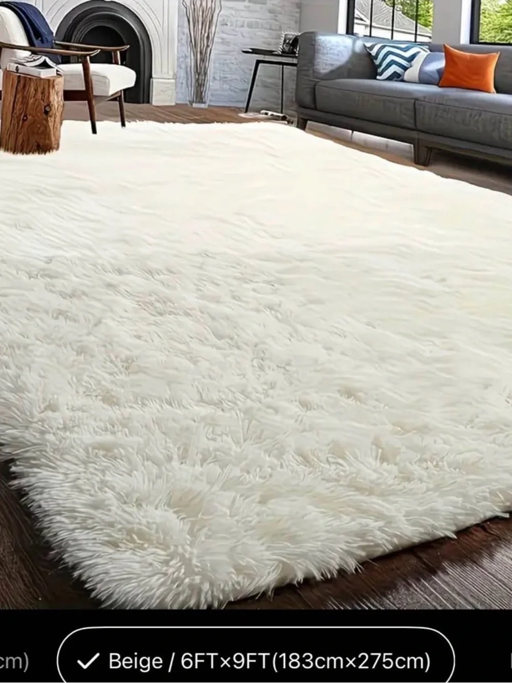 Luxurious Fluffy Shag Rug Ultra Soft,Plush Durable for Modern Home 6x9ft